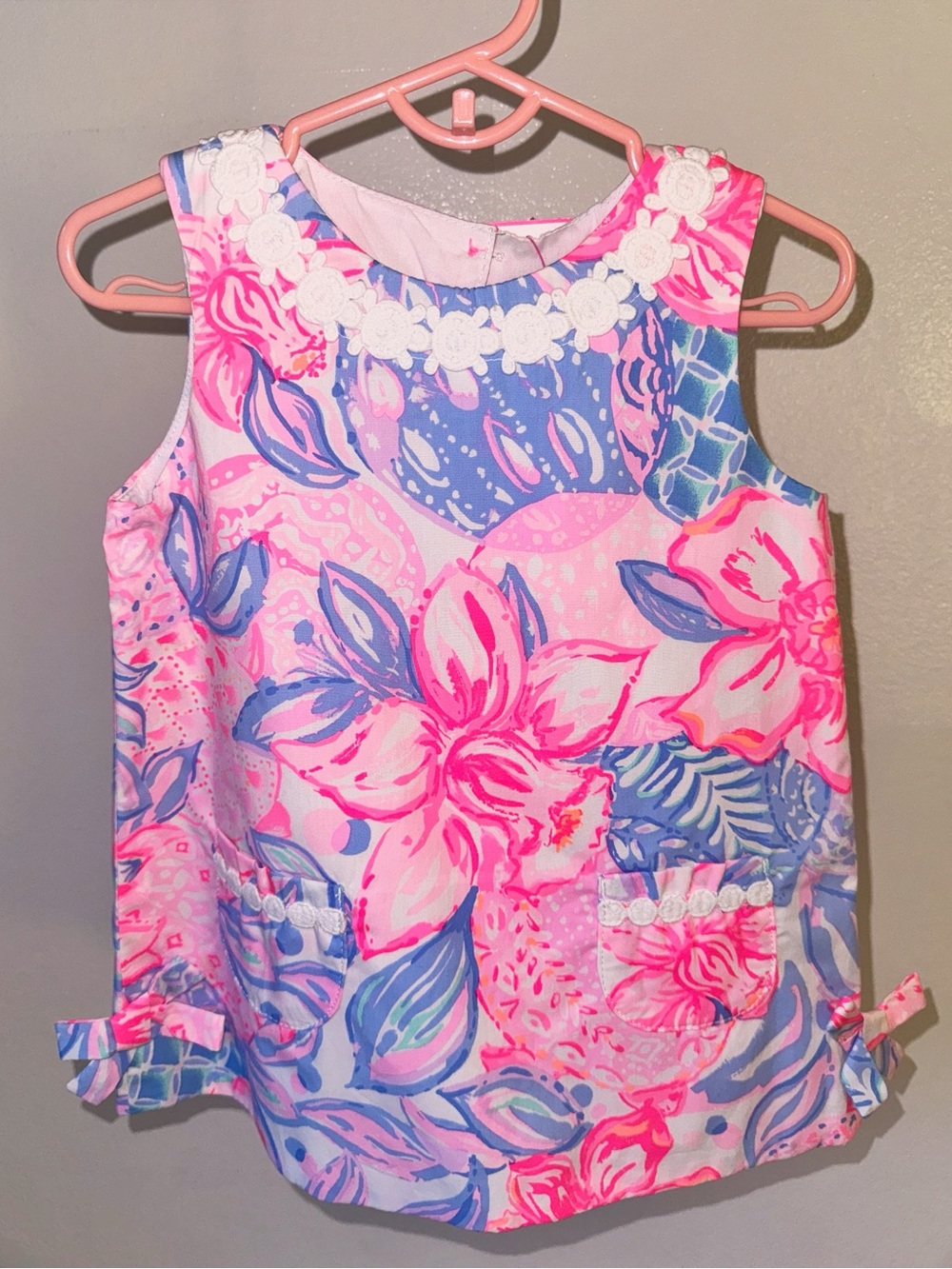 Lilly Pulitzer 18-24M Pink & Blue Floral Dress and Bloomer Set NWT